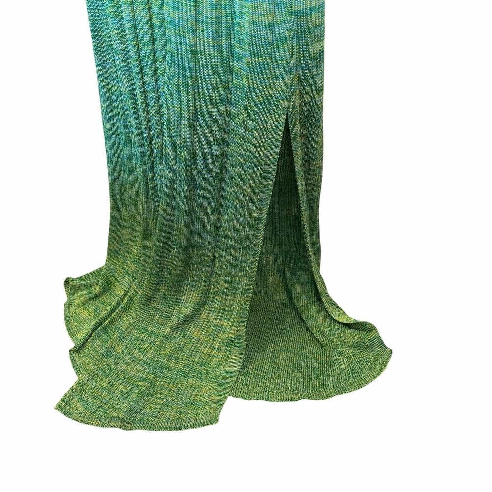 INC Space Dye Knit Maxi Dress Sleeveless Side Slit Resort Vacation Large NWT - Picture 3 of 7